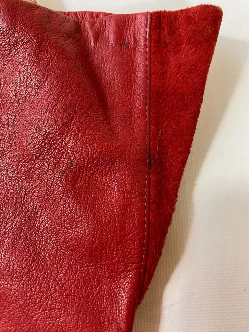 VINTAGE 80s Anne Klein by Aris Cherry Red Leather Gloves, Lined, Women's Size 7